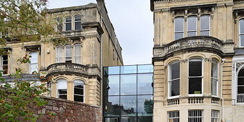 Front of the arts complex building